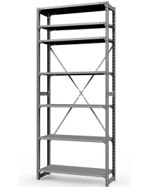 Стеллаж ТСУ 2000x1200x800 7 полок (150 кг, перф) Стеллаж ТСУ 2000x1200x800 7 полок (150 кг, перф)