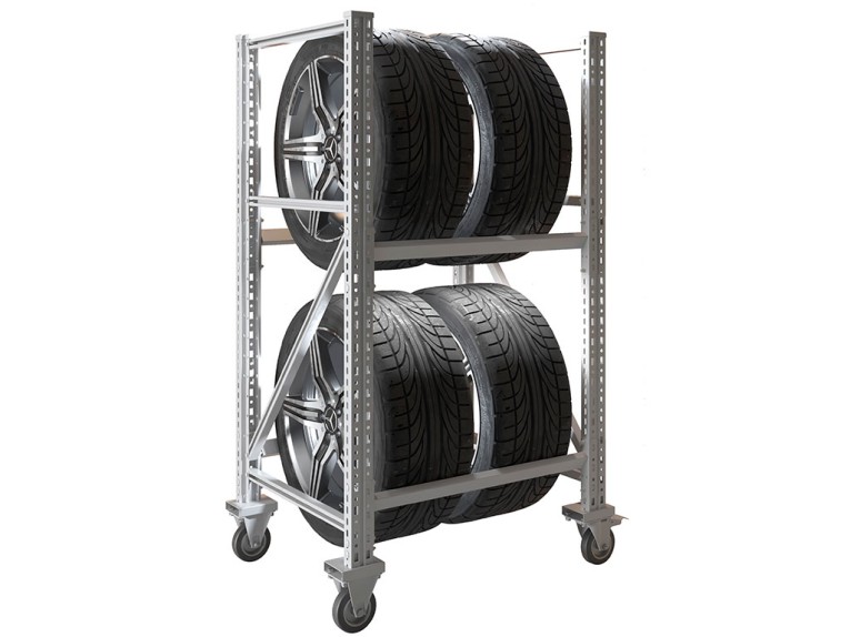 Стеллаж MS PRO 1350/781X606 передвижной для хранения до 4 шин купить в Великом Новгороде