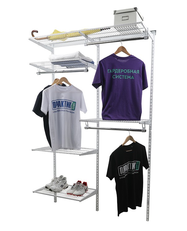 Гардеробная система Практик Home Optima G120 белая купить в Великом Новгороде