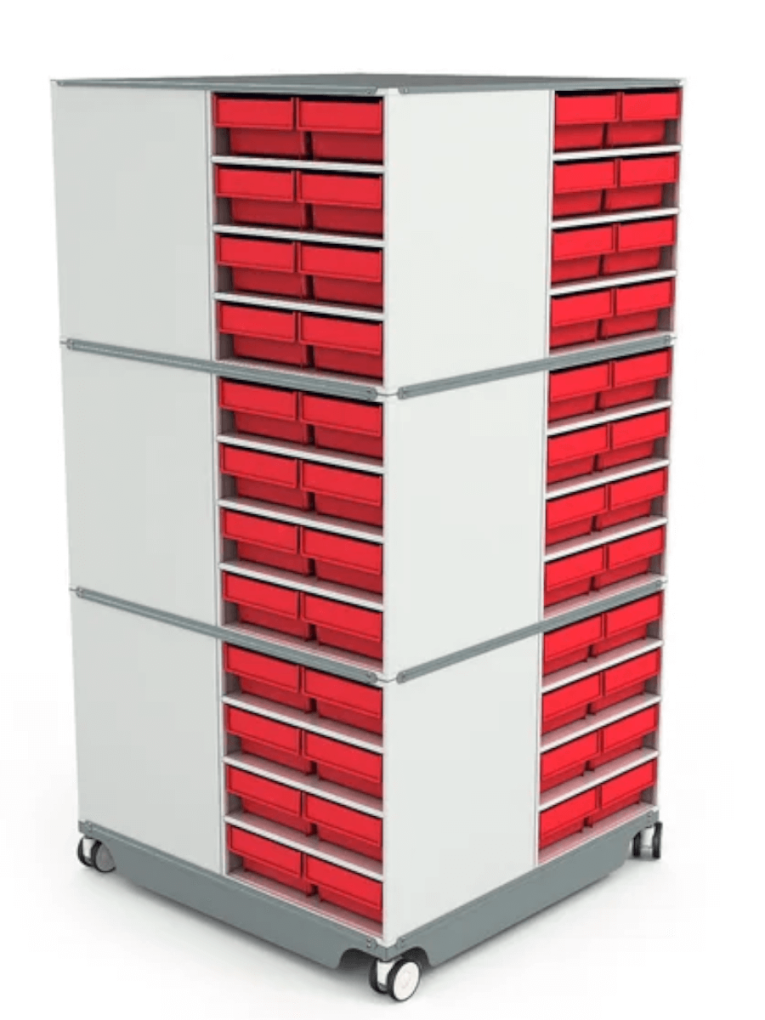 КП-01 Кассетница поворотная с красными ящиками купить в Великом Новгороде КП-01 Кассетница поворотная с красными ящиками купить в Великом Новгороде