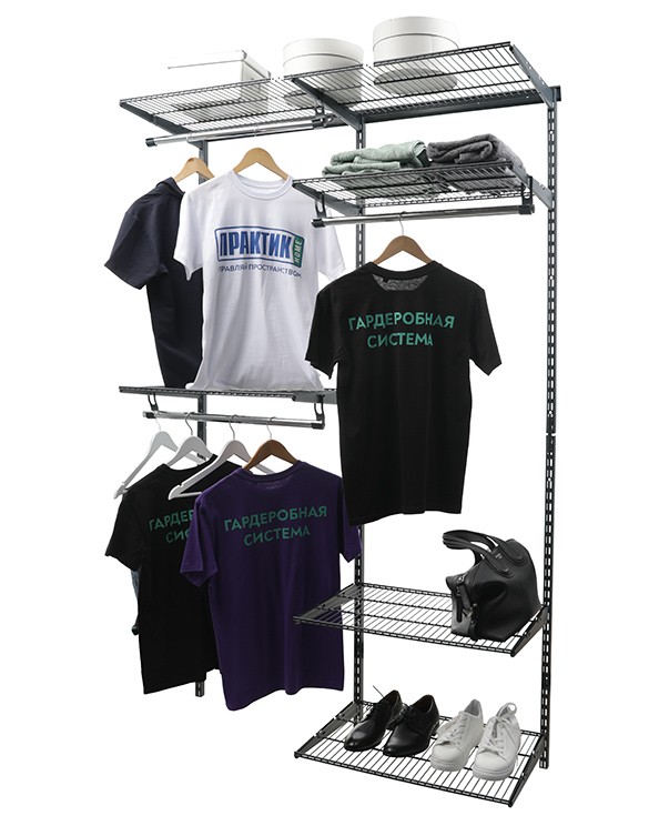 Гардеробная система Практик Home Optima G120 графит купить в Великом Новгороде