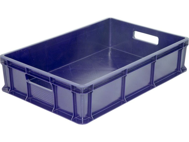 Ящик 600х400х140 мм сплошной с ручками синий купить в Великом Новгороде Ящик 600х400х140 мм сплошной с ручками синий купить в Великом Новгороде