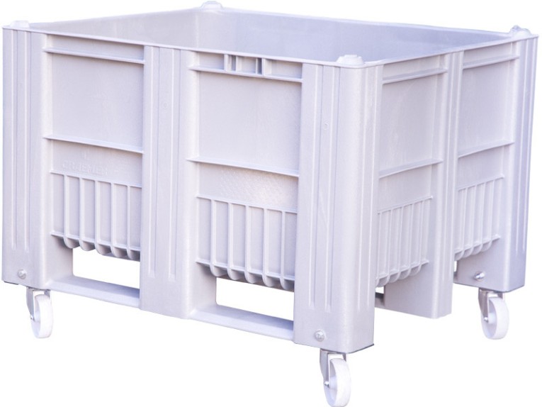 BoxPallet 1200x1000x900 мм сплошной на колесах серый купить в Великом Новгороде