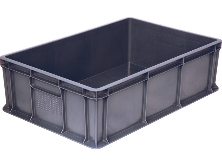 Ящик 600х400х180 мм сплошной без ручек серый купить в Великом Новгороде Ящик 600х400х180 мм сплошной без ручек серый купить в Великом Новгороде