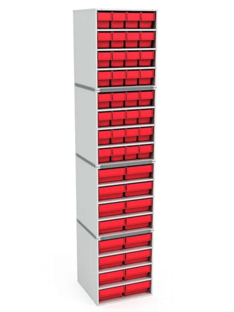 .Стационарная кассетница ДиКом (на 4 яруса) с красными ящиками купить в Великом Новгороде .Стационарная кассетница ДиКом (на 4 яруса) с красными ящиками купить в Великом Новгороде