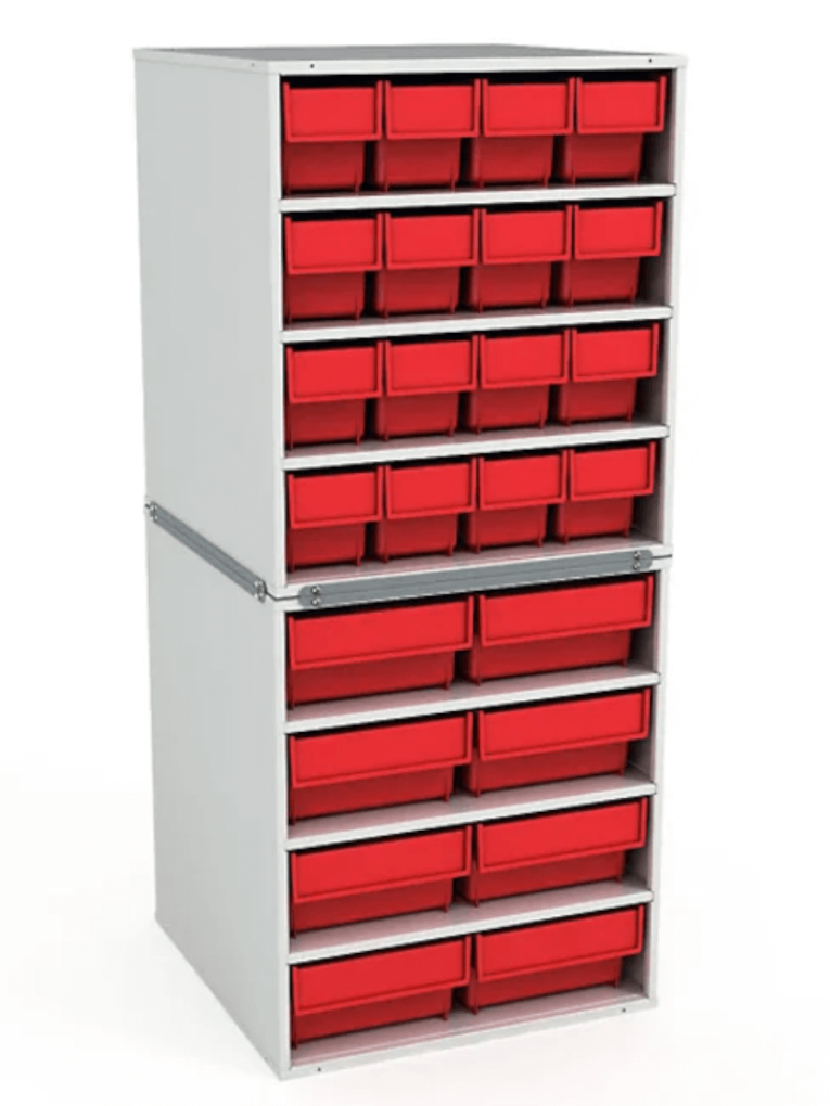 Стационарная кассетница ДиКом (на 2 яруса) с красными ящиками купить в Великом Новгороде Стационарная кассетница ДиКом (на 2 яруса) с красными ящиками купить в Великом Новгороде