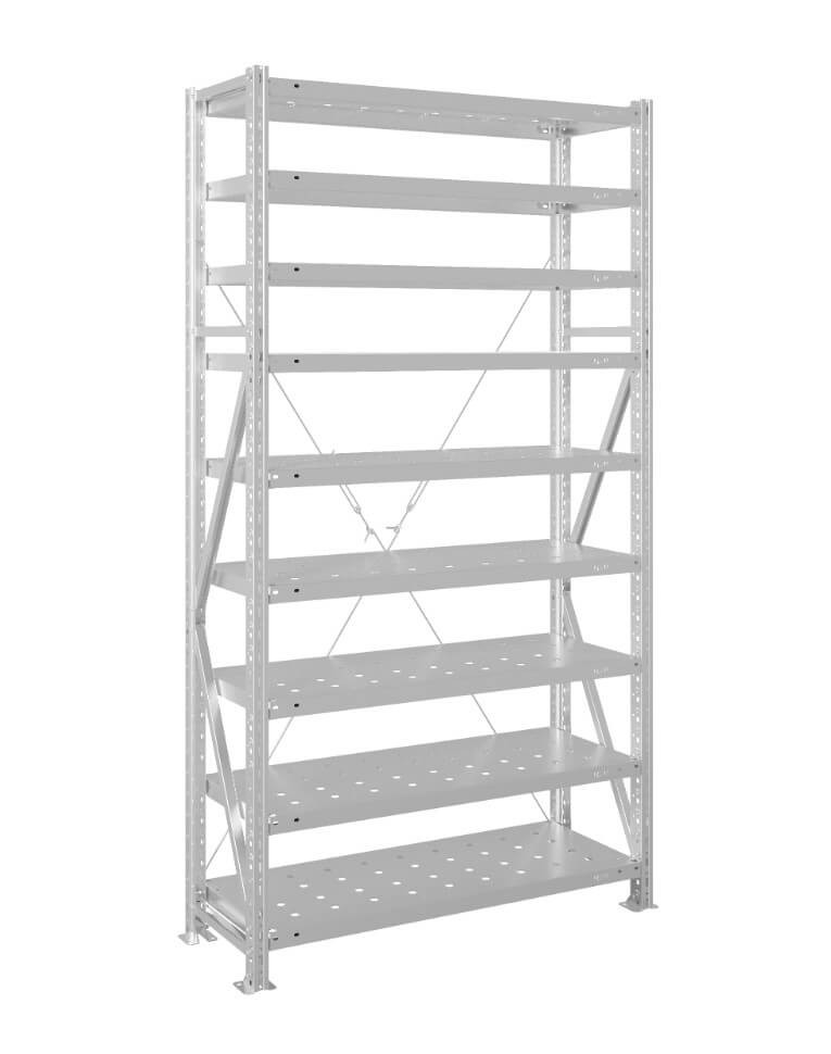 Стеллаж MS U 3000x700x600 9 полок (200 кг, перф) купить в Великом Новгороде