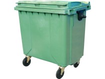 Мусорный контейнер 1 100л. на колёсах, с крышкой цв. зелёный Мусорный контейнер 1 100л. на колёсах, с крышкой цв. зелёный