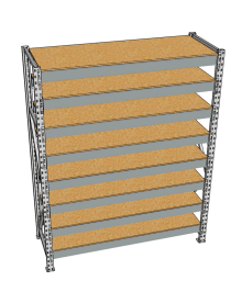 Стеллаж грузовой СГР 2500x2100x400 8 полок (ДСП)