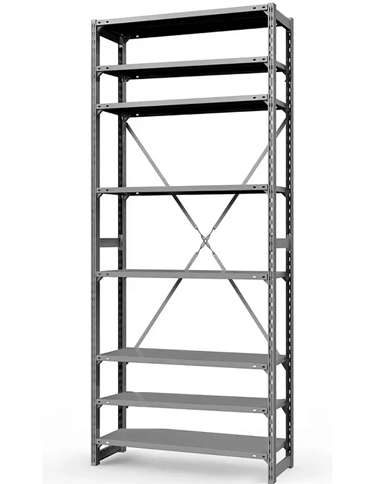 Стеллаж ТСУ 3500x700x600 8 полок (300 кг, перф) купить в Великом Новгороде Стеллаж ТСУ 3500x700x600 8 полок (300 кг, перф) купить в Великом Новгороде