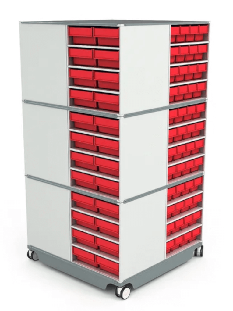 КП-03 Кассетница поворотная с красными ящиками купить в Великом Новгороде