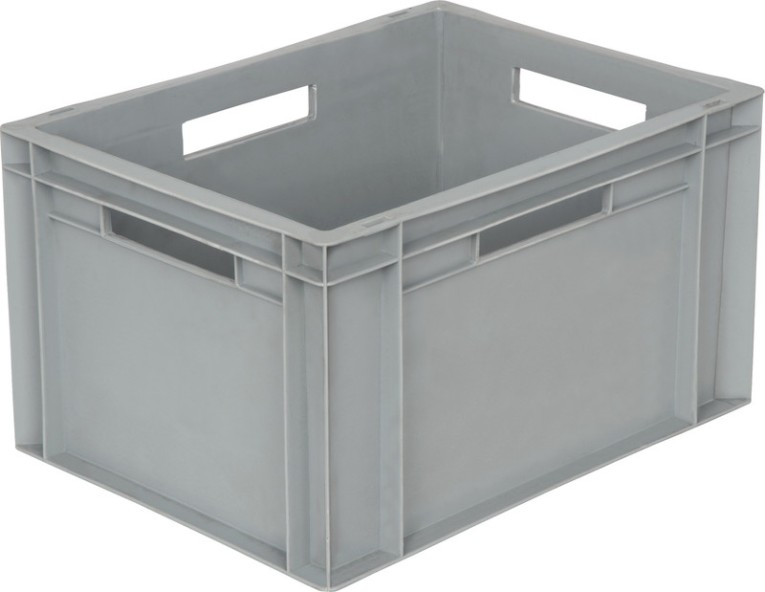 Ящик 400х300х230 сплошной,с ручками,гладкое дно, серый B-4322 купить в Великом Новгороде Ящик 400х300х230 сплошной,с ручками,гладкое дно, серый B-4322 купить в Великом Новгороде