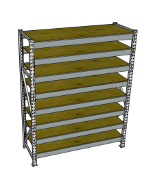 Стеллаж грузовой СГР 2500x1800x400 8 полок (фанера)