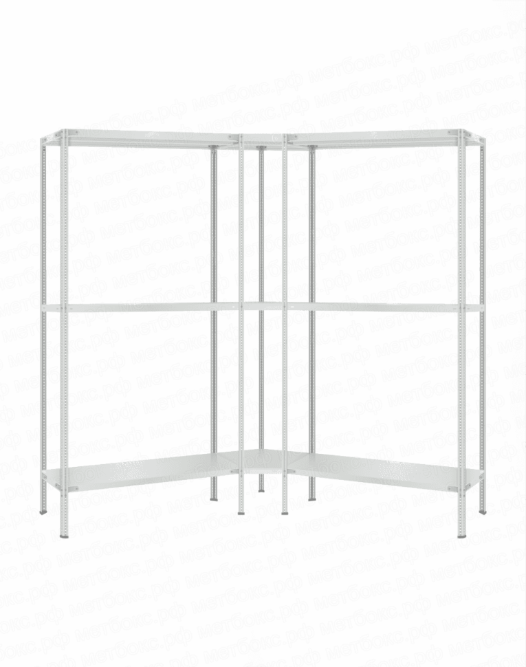 Стеллаж угловой 2000х1700х1700 (3 яруса глубиной 500мм) купить в Великом Новгороде Стеллаж угловой 2000х1700х1700 (3 яруса глубиной 500мм) купить в Великом Новгороде