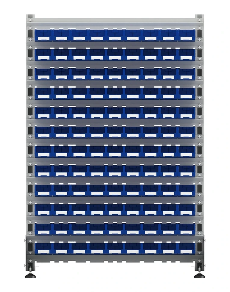 Стеллаж для пластиковых лотков SORTEX двухсторонний 1500x1000x800.01 купить в Великом Новгороде