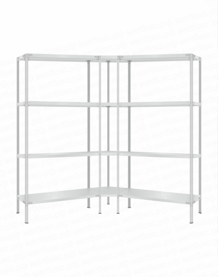 Стеллаж угловой 2000х1800х1800 (4 яруса глубиной 600мм) купить в Великом Новгороде Стеллаж угловой 2000х1800х1800 (4 яруса глубиной 600мм) купить в Великом Новгороде