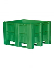 BoxPallet 1200x1000x740 мм сплошной на полозьях зелёный BoxPallet 1200x1000x740 мм сплошной на полозьях зелёный