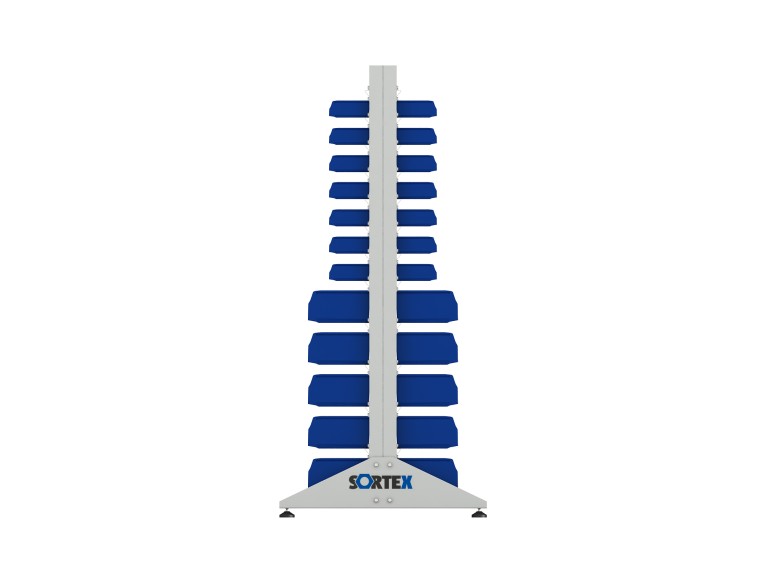 Стеллаж для пластиковых лотков SORTEX двухсторонний 1800x1000x800.04 купить в Великом Новгороде Стеллаж для пластиковых лотков SORTEX двухсторонний 1800x1000x800.04 купить в Великом Новгороде