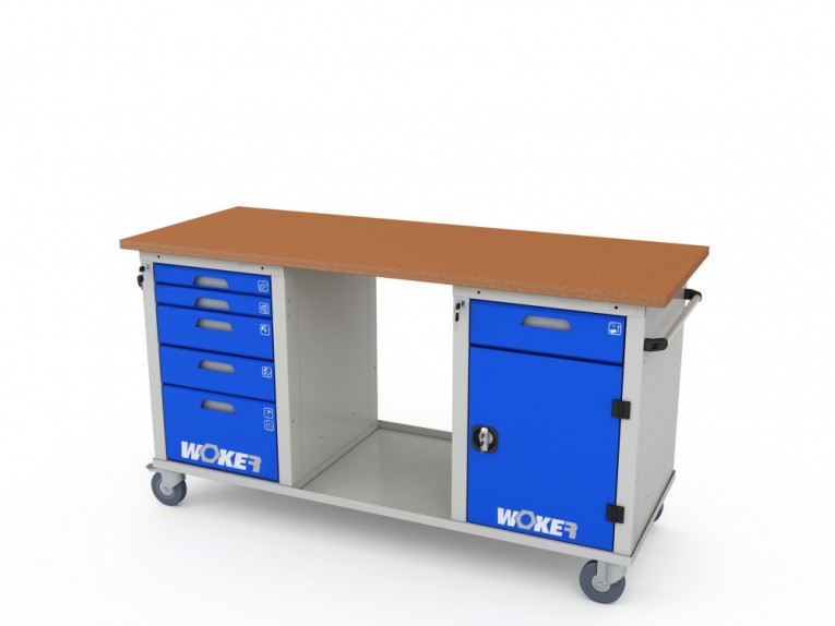 Верстак мобильный трехтумбовый WOKER PRO 3502.1800 купить в Великом Новгороде