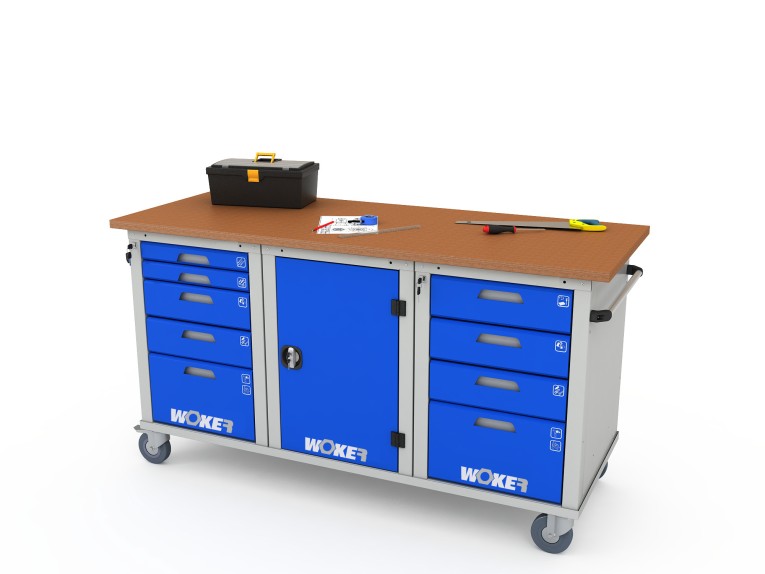 Верстак мобильный трехтумбовый WOKER PRO 3514.1800 купить в Великом Новгороде
