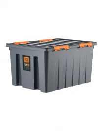 Контейнер особопрочный Rox Box PRO 120 (740х565х400 мм с крышкой и клипсами, на роликах, антрацит)
