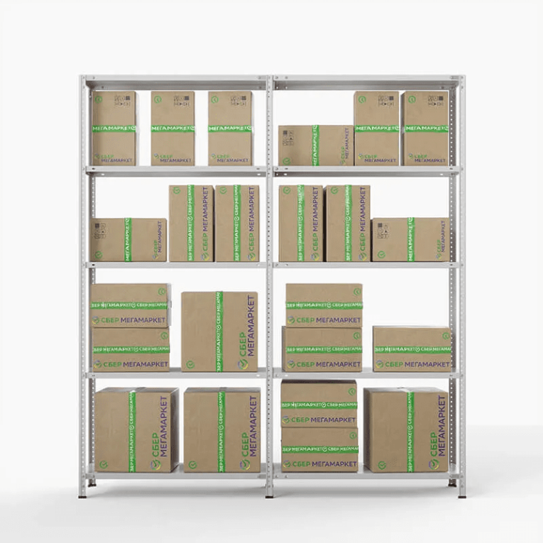 Стеллаж ПВЗ Сбер 2000х2000х400 5 полок купить в Великом Новгороде Стеллаж ПВЗ Сбер 2000х2000х400 5 полок купить в Великом Новгороде