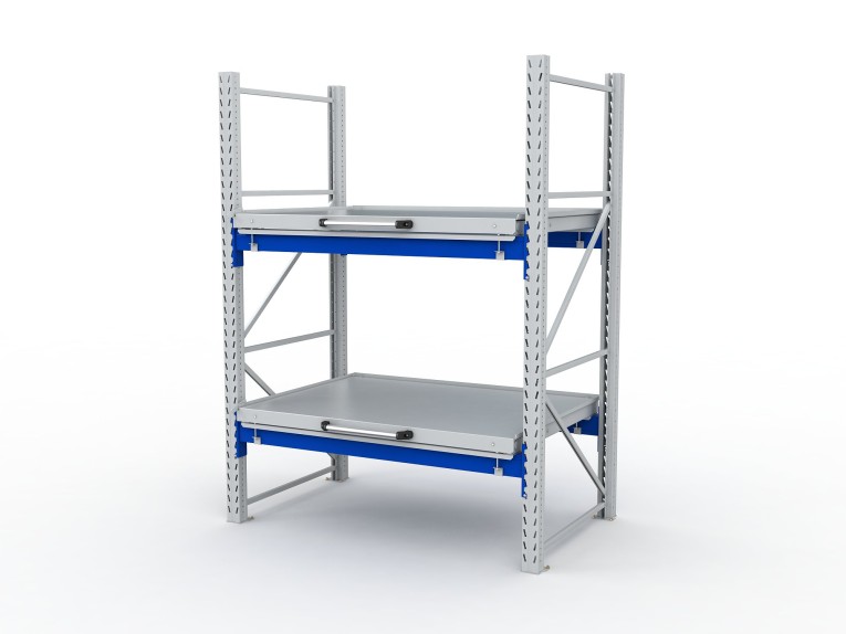 Стеллаж с выкатными платформами S-HEAVY 1000/1300 (2 яруса хранения) купить в Великом Новгороде Стеллаж с выкатными платформами S-HEAVY 1000/1300 (2 яруса хранения) купить в Великом Новгороде