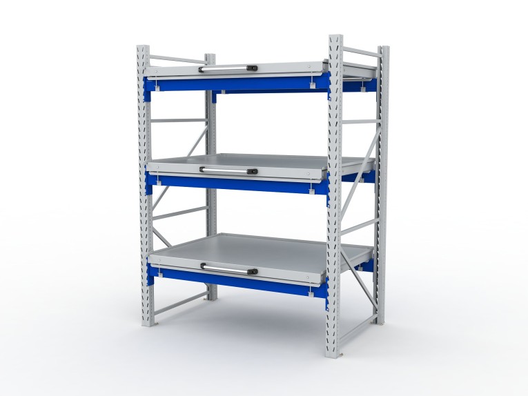 Стеллаж с выкатными платформами S-HEAVY 1000/1300 (3 яруса хранения) купить в Великом Новгороде Стеллаж с выкатными платформами S-HEAVY 1000/1300 (3 яруса хранения) купить в Великом Новгороде