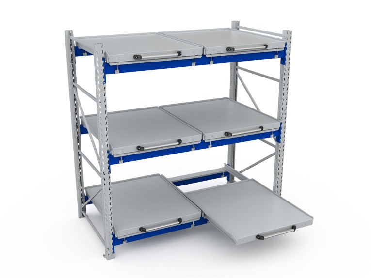 Стеллаж с выкатными платформами S-HEAVY 500 (3 яруса хранения) купить в Великом Новгороде Стеллаж с выкатными платформами S-HEAVY 500 (3 яруса хранения) купить в Великом Новгороде