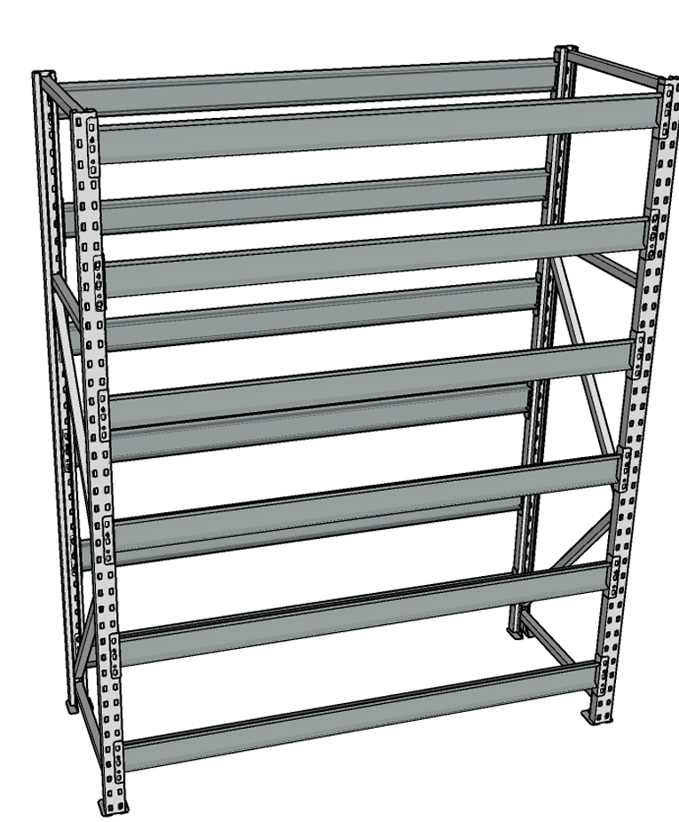 Стеллаж грузовой СГР 3000x900x400 6 полок (без настила) купить в Великом Новгороде Стеллаж грузовой СГР 3000x900x400 6 полок (без настила) купить в Великом Новгороде