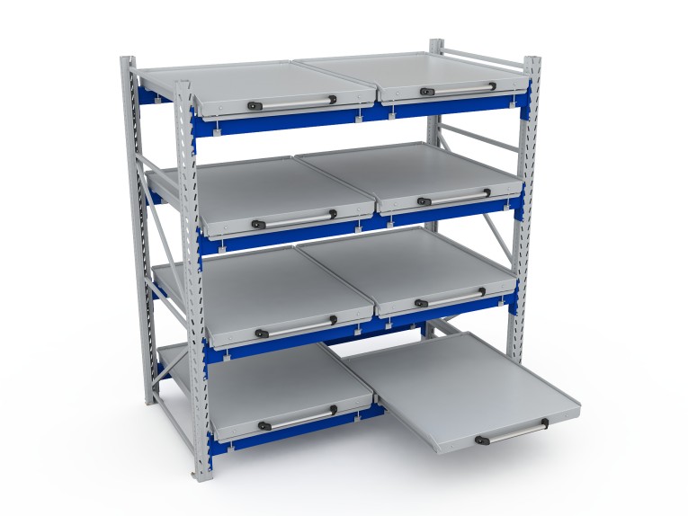 Стеллаж с выкатными платформами S-HEAVY 500 (4 яруса хранения) купить в Великом Новгороде Стеллаж с выкатными платформами S-HEAVY 500 (4 яруса хранения) купить в Великом Новгороде